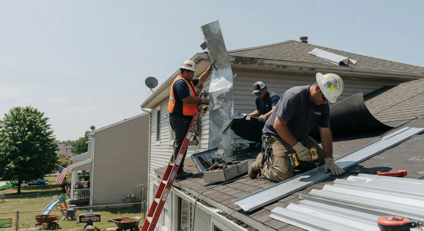 Storm Damage Metal Roof Repair in Hastings, PA